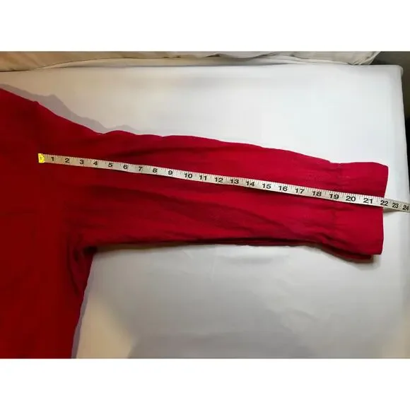 Archipelago Size L Red Linen Button Up Casual Summer Beach Shirt Plaid Collar - Picture 9 of 12